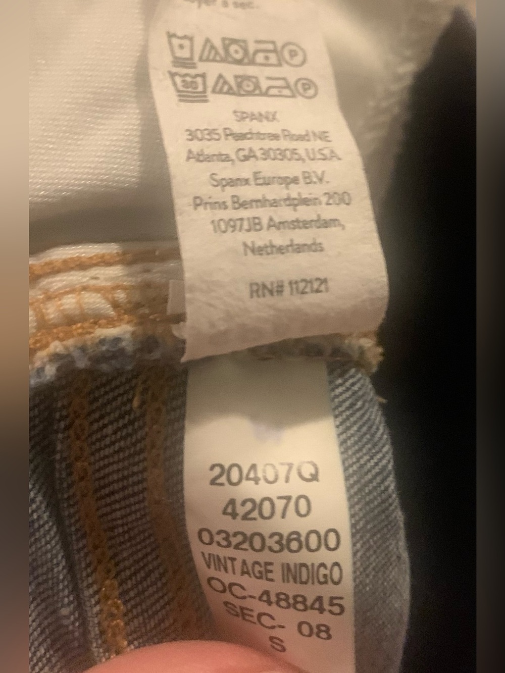 Spanx Seamed Front Wide Leg Jeans Vintage Indigo size elastic waistband - S - Picture 6 of 10